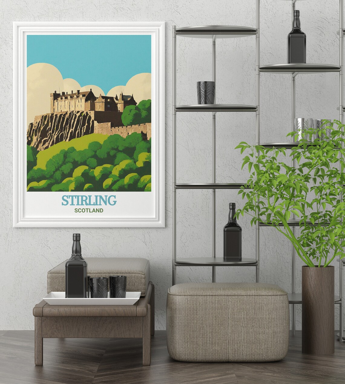 Stirling Scotland Castle on the Rocky Hill Fortress Travel Poster - Image 2