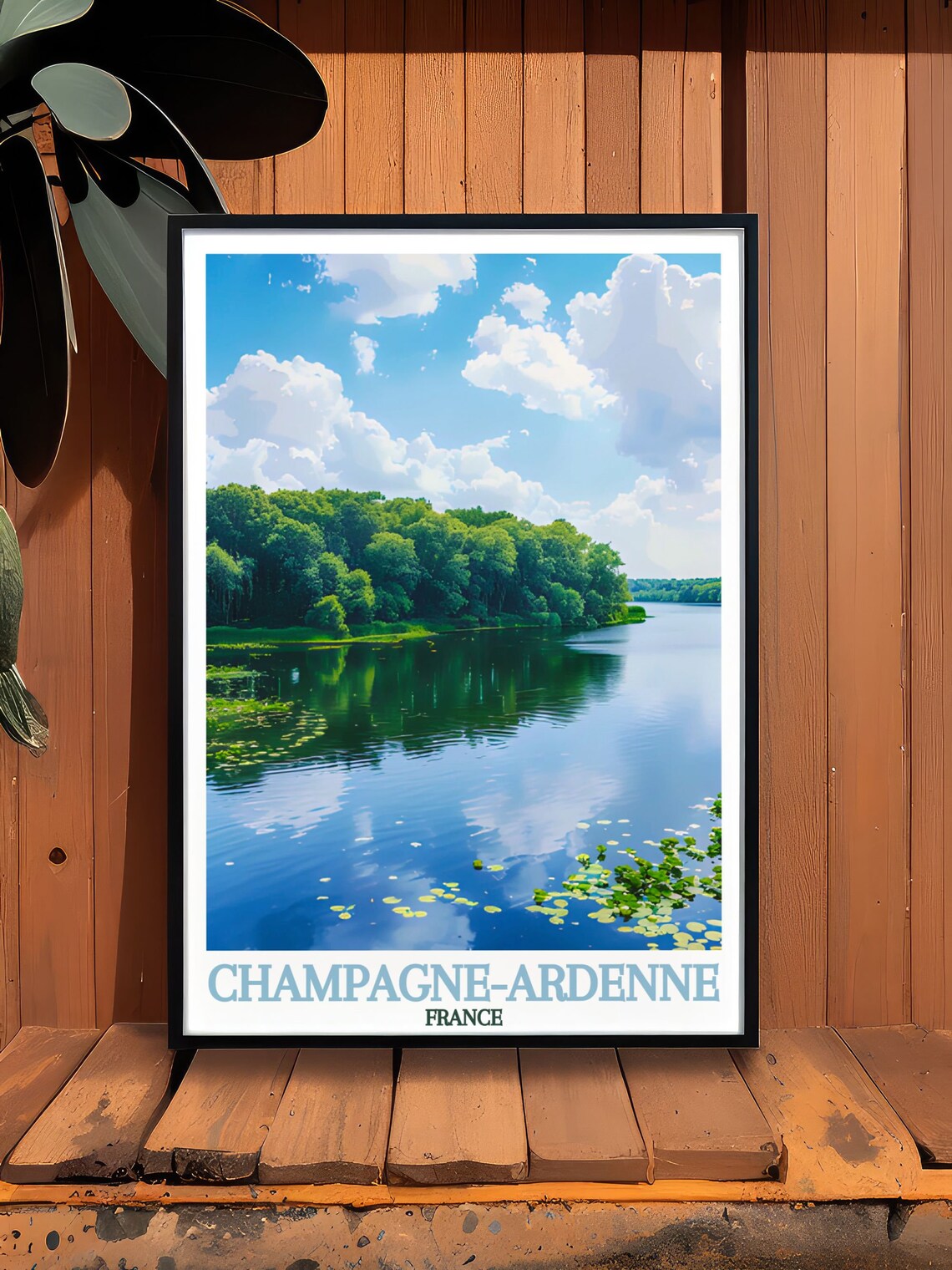 Champagne-Ardenne France Mirror Lake Forest Reflection Poster - Image 3
