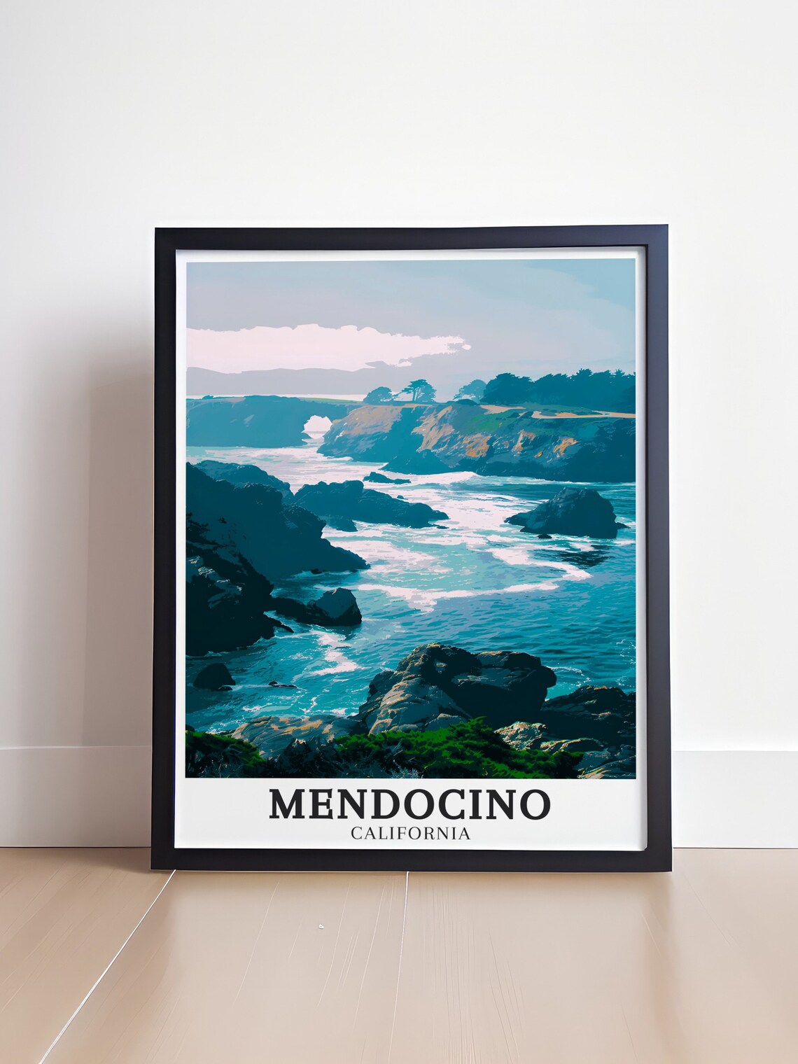 Mendocino Rocky Headlands Sea Arch California Coastal View Poster - Image 4