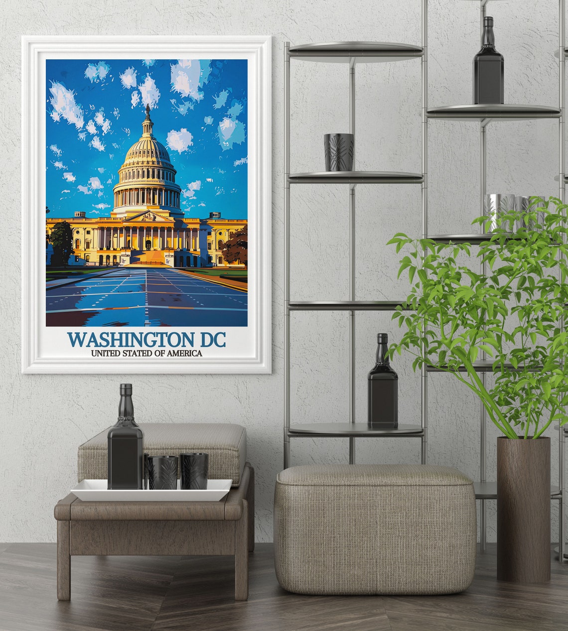 US Capitol Dome on the National Mall Washington DC Travel Poster - Image 2