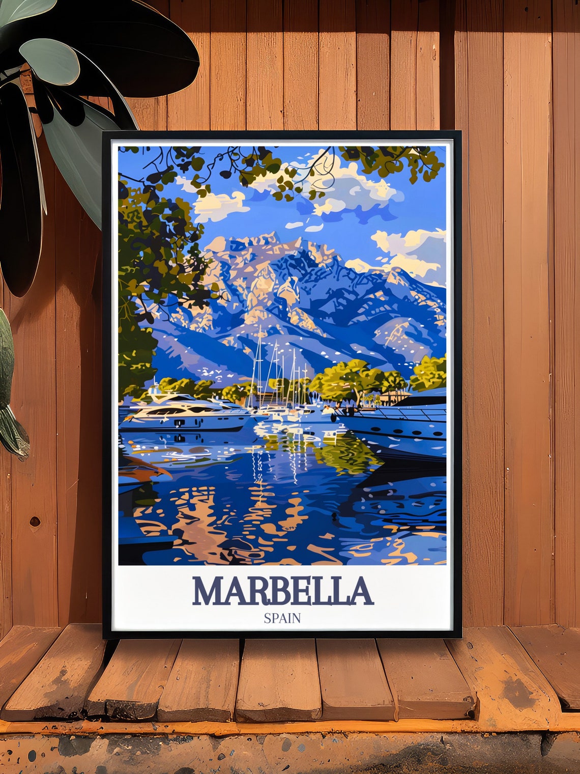 Puerto Banus Marina Yachts And La Concha Marbella Spain Travel Poster - Image 2