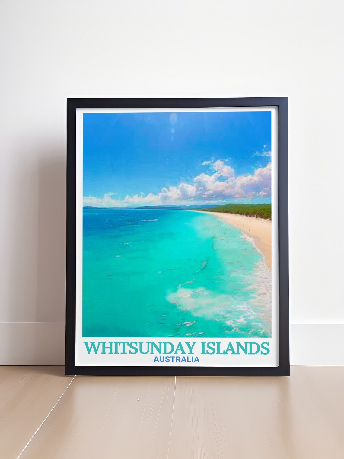 Whitsunday Islands Australia Whitehaven Beach Aerial Travel Poster - Image 4