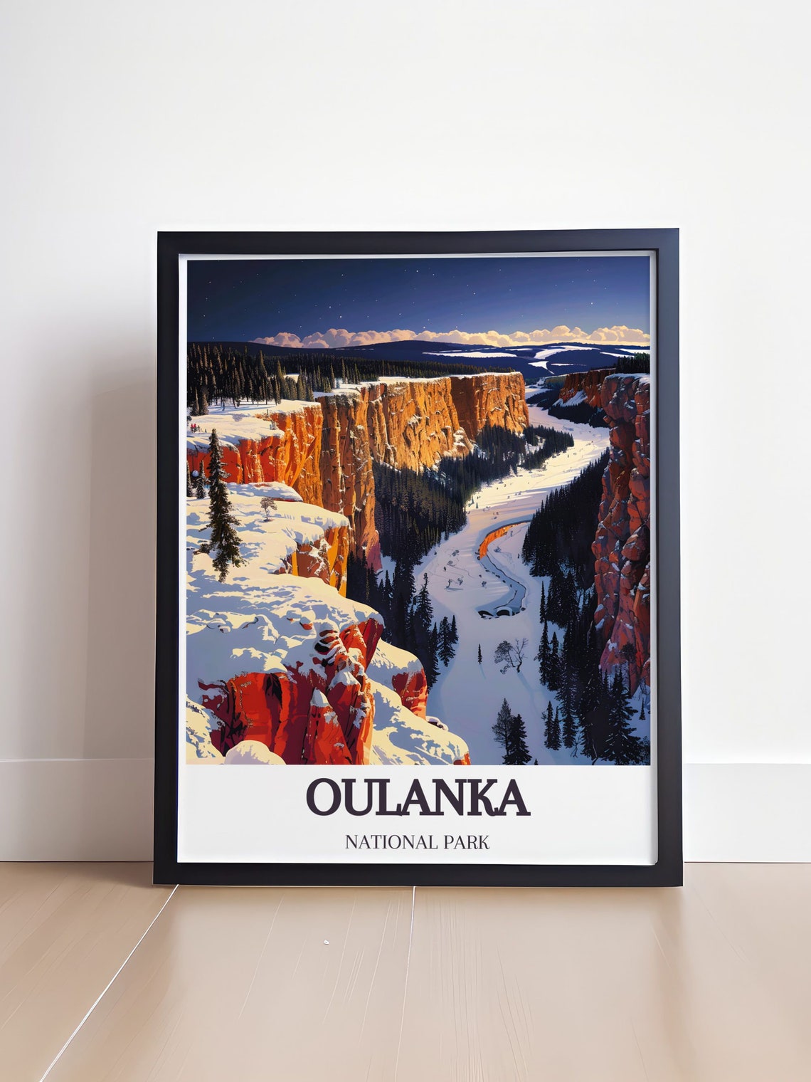 Oulanka National Park Finland Snowy Winter Canyon Dusk Poster - Image 4