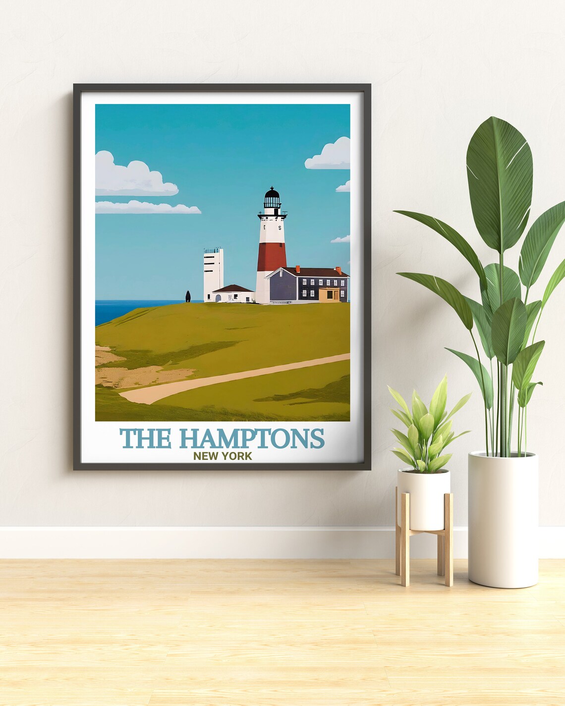 The Hamptons Montauk Point Lighthouse New York Travel Poster - Image 3