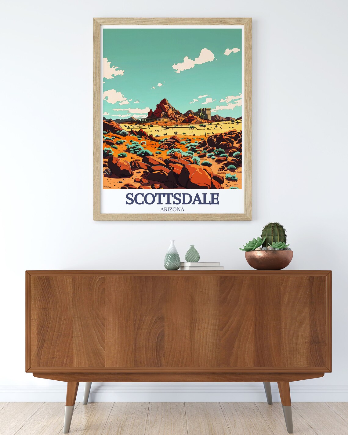 Scottsdale Arizona Red Rock Desert Mountain Landscape Poster - Image 2