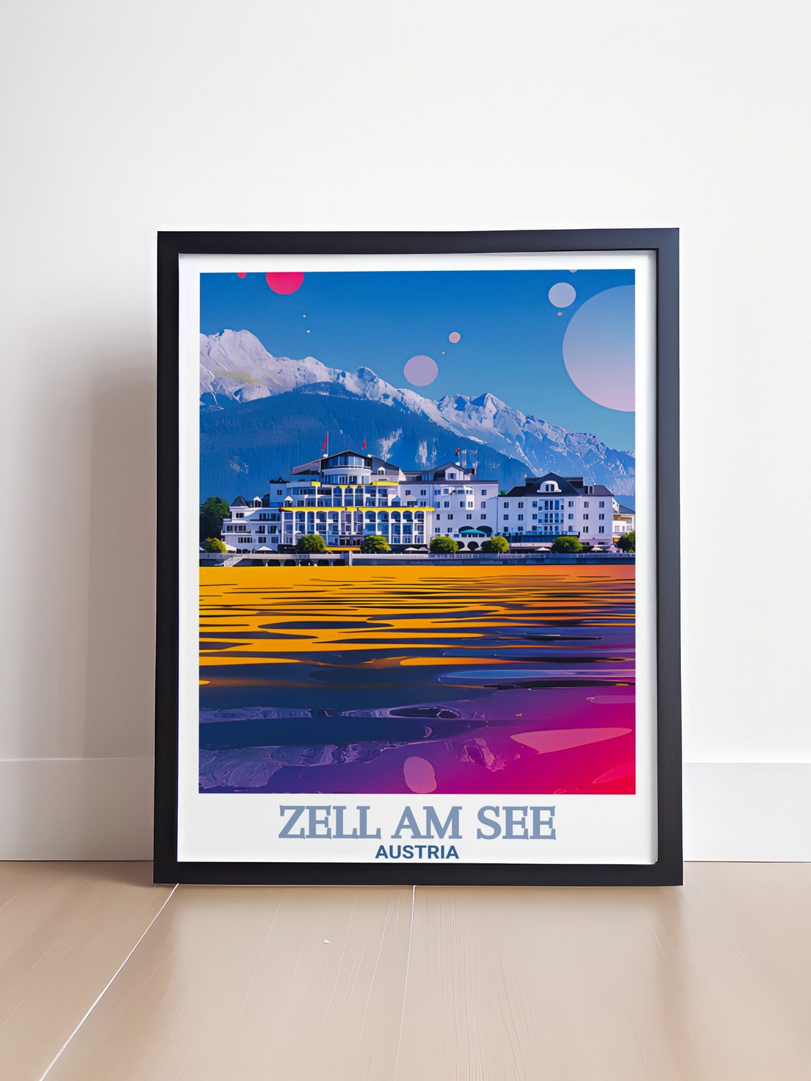 Zell am See Austria Grand Hotel Lake Reflection Mountains Poster - Image 4