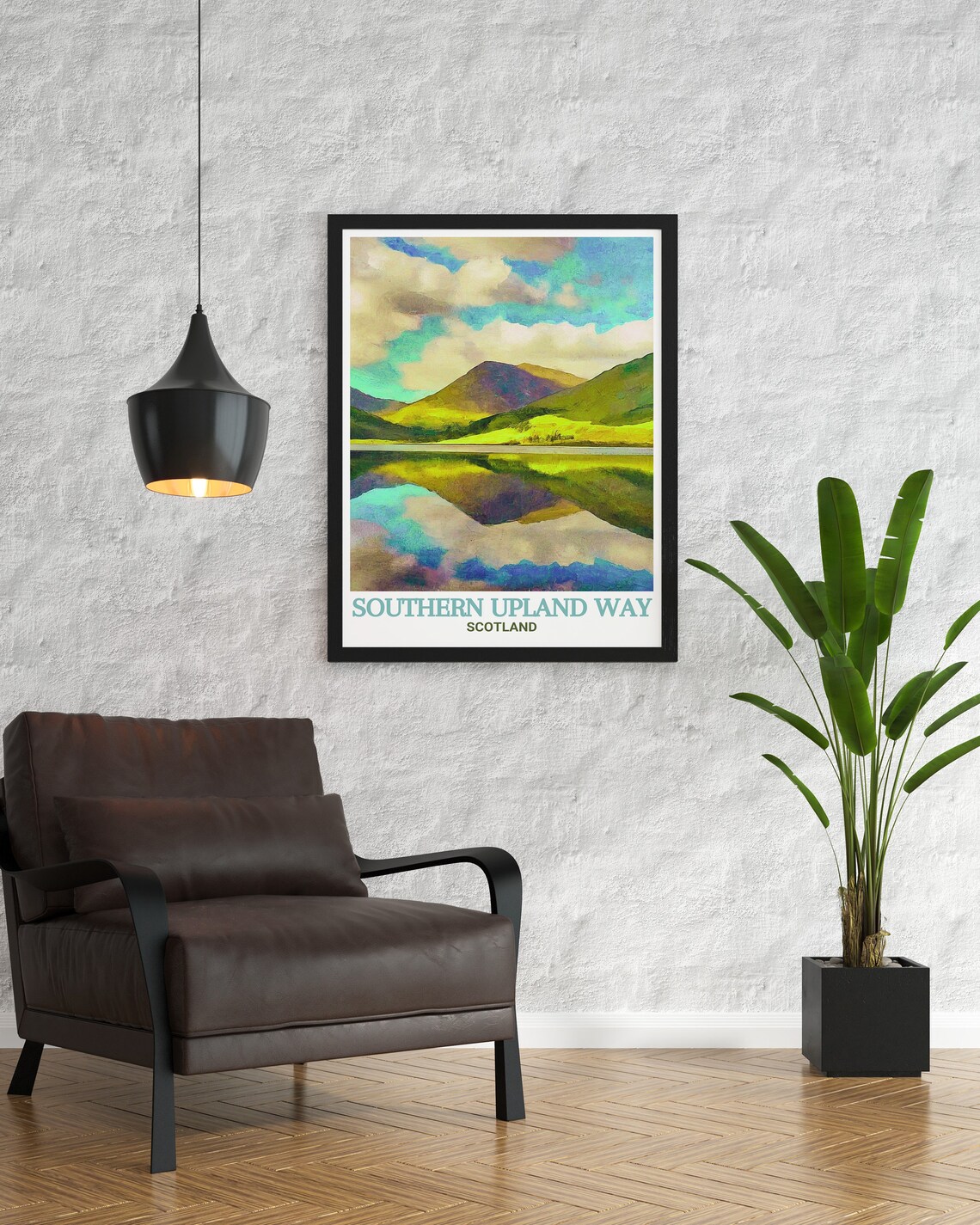 Southern Upland Way Scotland Mountain Loch Reflection Poster - Image 3