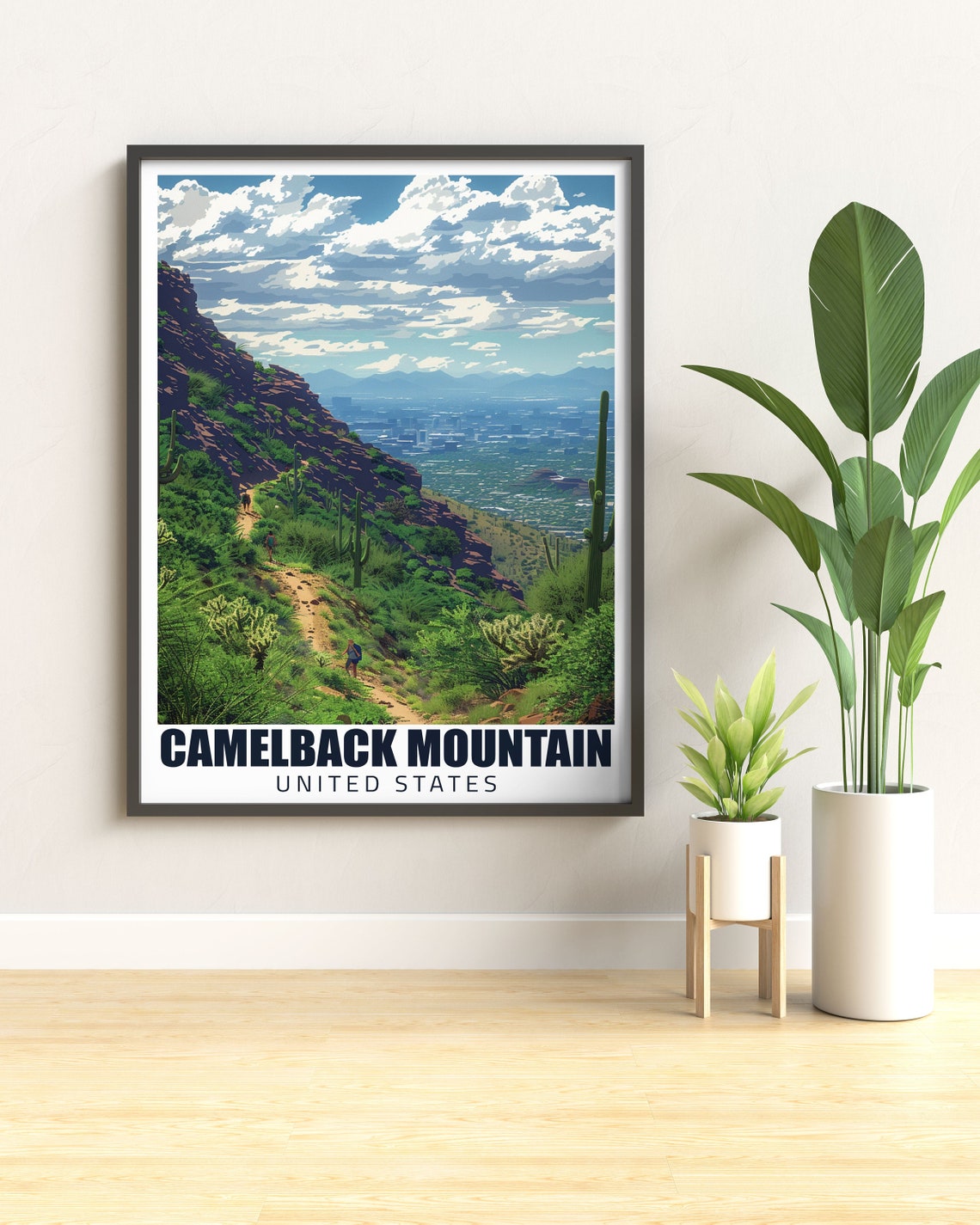 Camelback Mountain Cholla Trail Saguaros along the Hiking Path Poster - Image 3