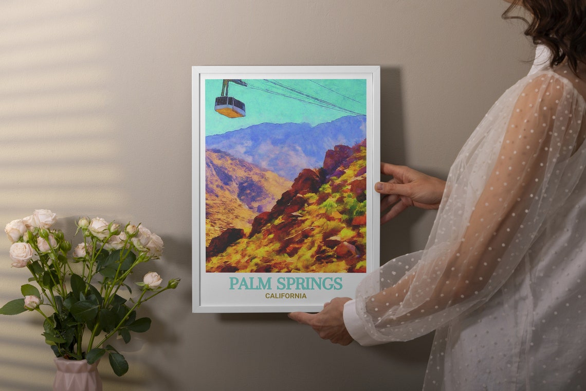 Palm Springs California Aerial Tramway Mountain Travel Poster - Image 2