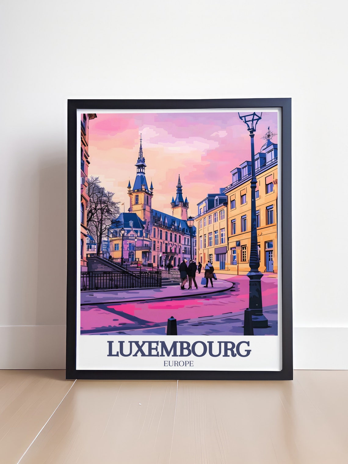 Luxembourg Travel Poster Grand Ducal Palace Posters Grand Ducal Palace Travel Prints Grand Ducal Palace Southern Luxembourg Decor - Image 4