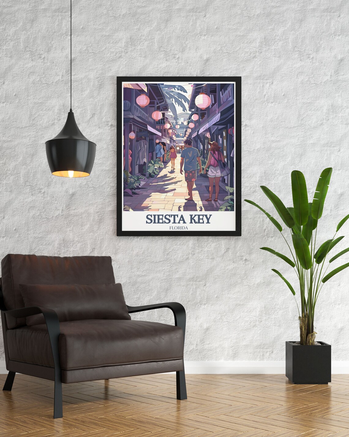 Siesta Key Village Ocean Boulevard Lantern Shops Street Poster - Image 2