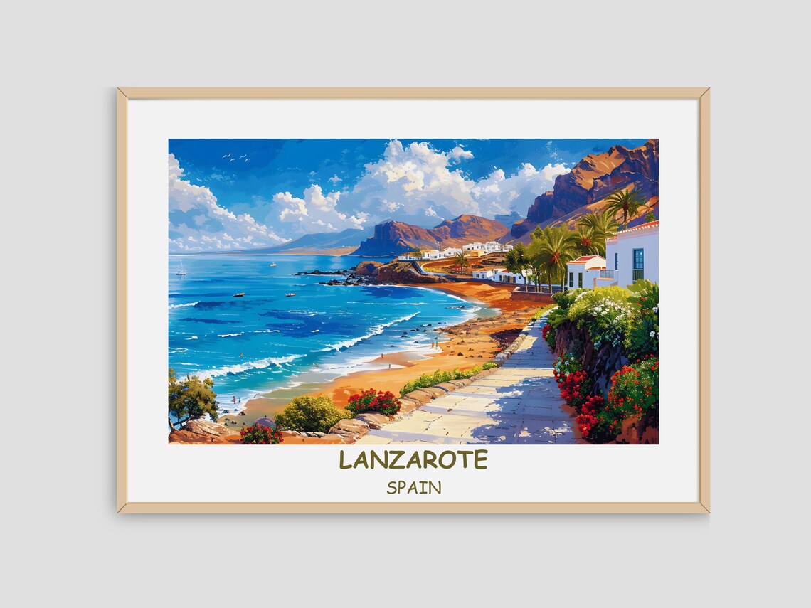 Lanzarote Spain Volcanic Island Beach Village Canary Art Poster - Image 4