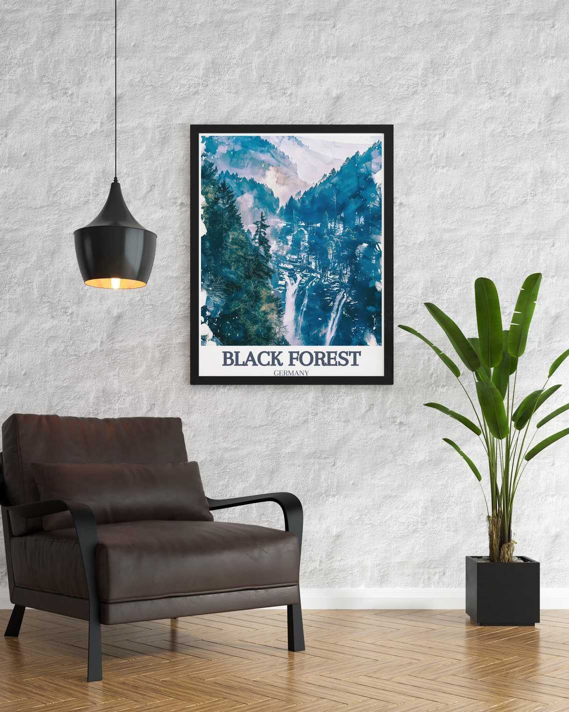 Black Forest Triberg Waterfalls Misty Pine Gorge Germany Travel Poster - Image 2