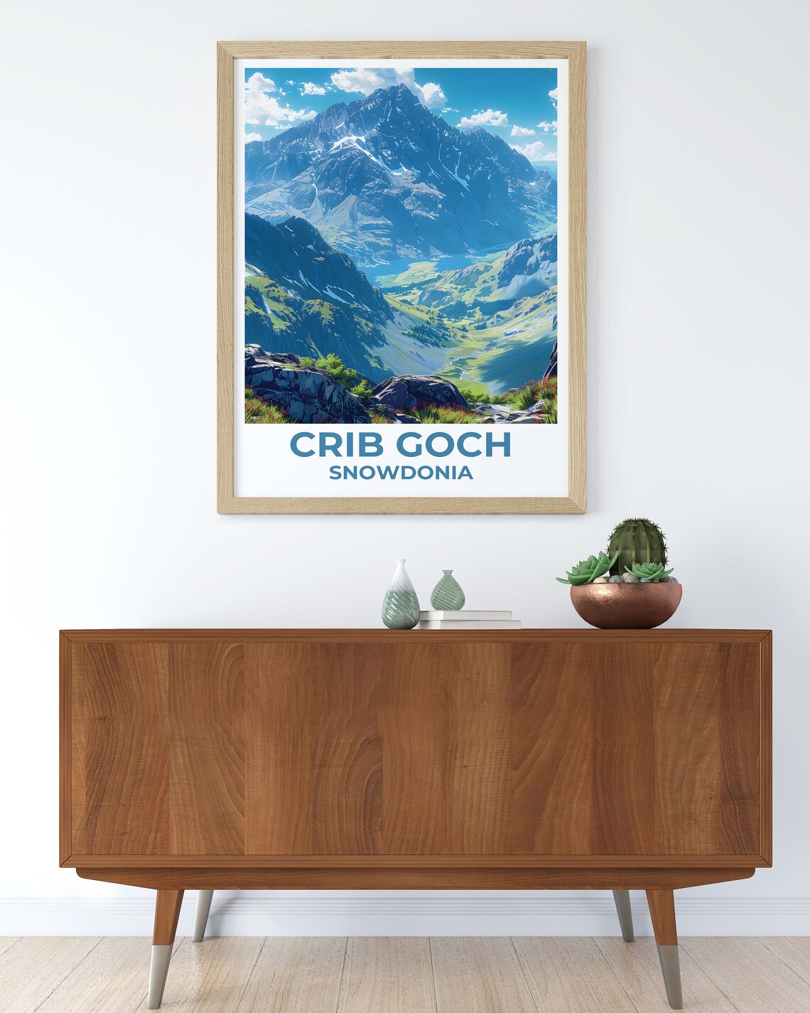 Crib Goch Snowdonia Wales Mountain Ridge Scenic Travel Poster - Image 2