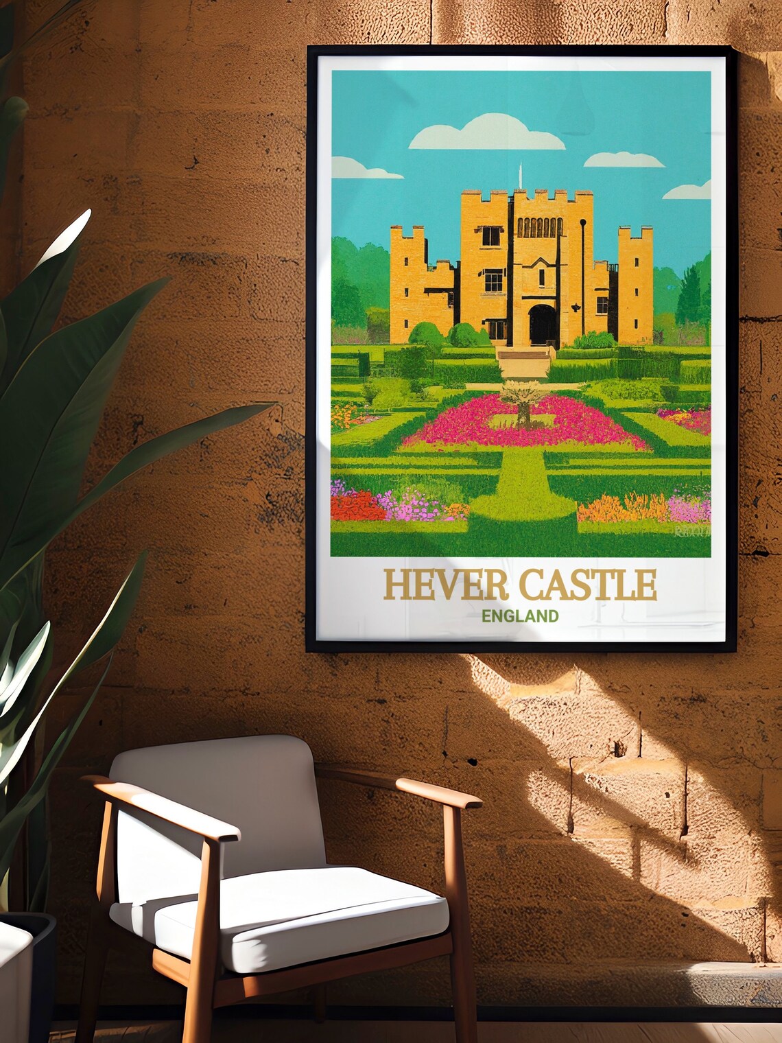 Hever Castle Italian Gardens Colorful Floral England View Poster - Image 3