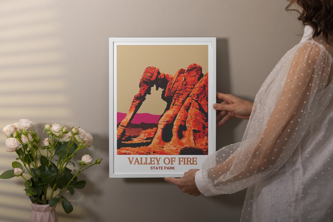 Valley Of Fire State Park Elephant Rock Vintage Travel Poster - Image 2