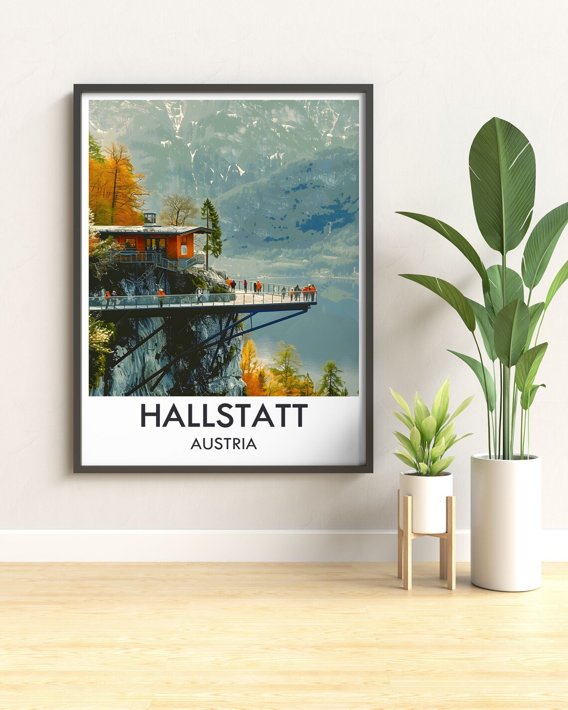 Hallstatt Austria Skywalk Glass Platform Above the Alpine Lake Poster - Image 3