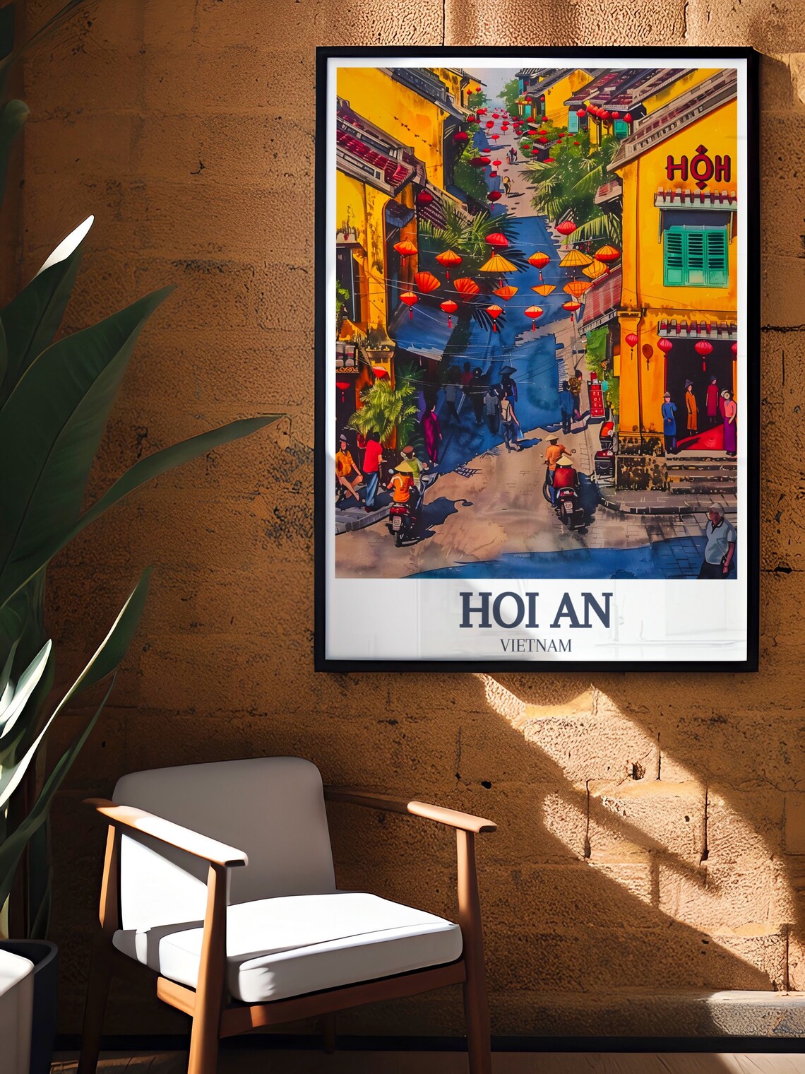 Vietnam Hoi An Lantern Street Ancient Town Colorful Travel Poster - Image 2