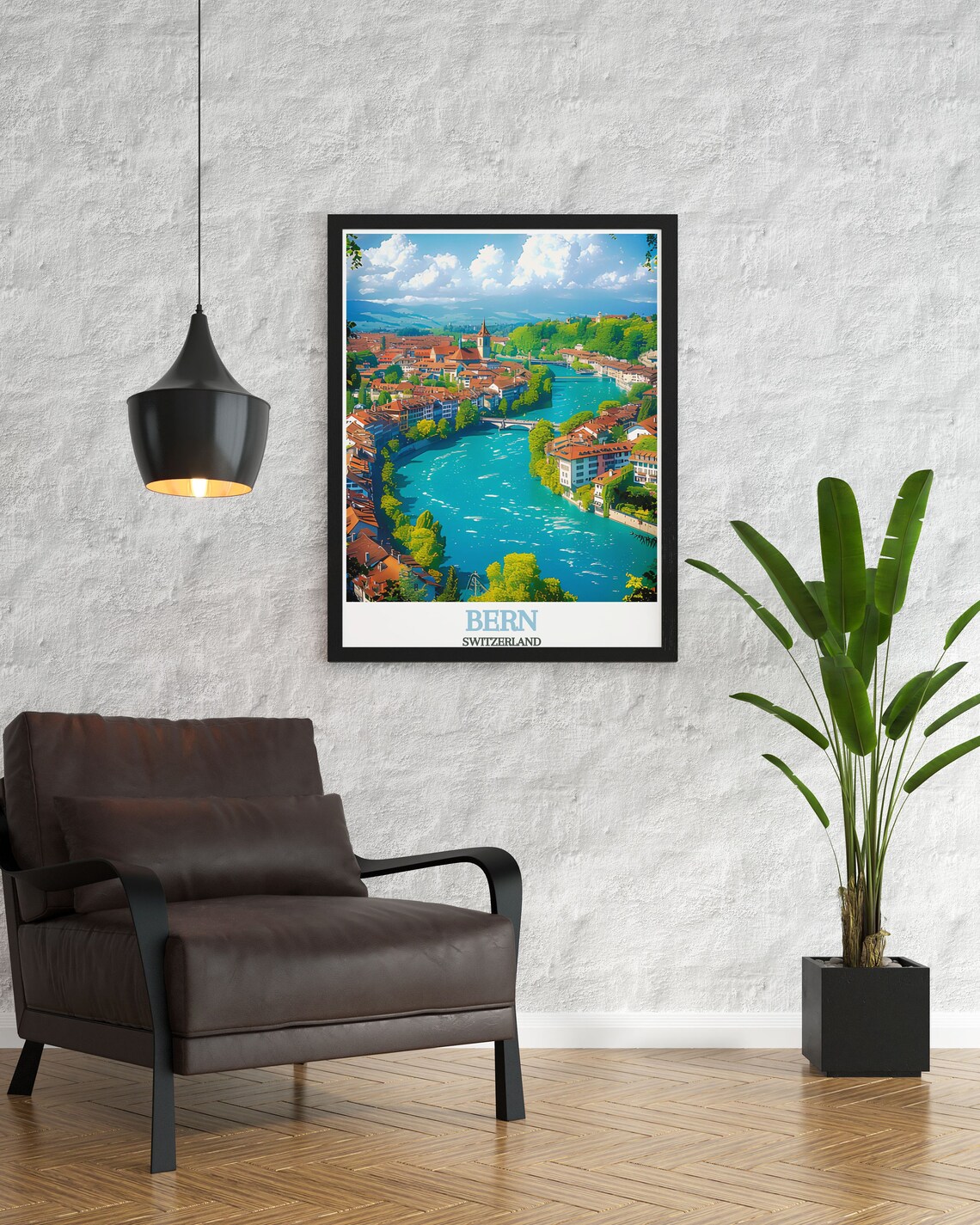 Bern Aare River Travel Poster, Vintage Wall Art - Image 2