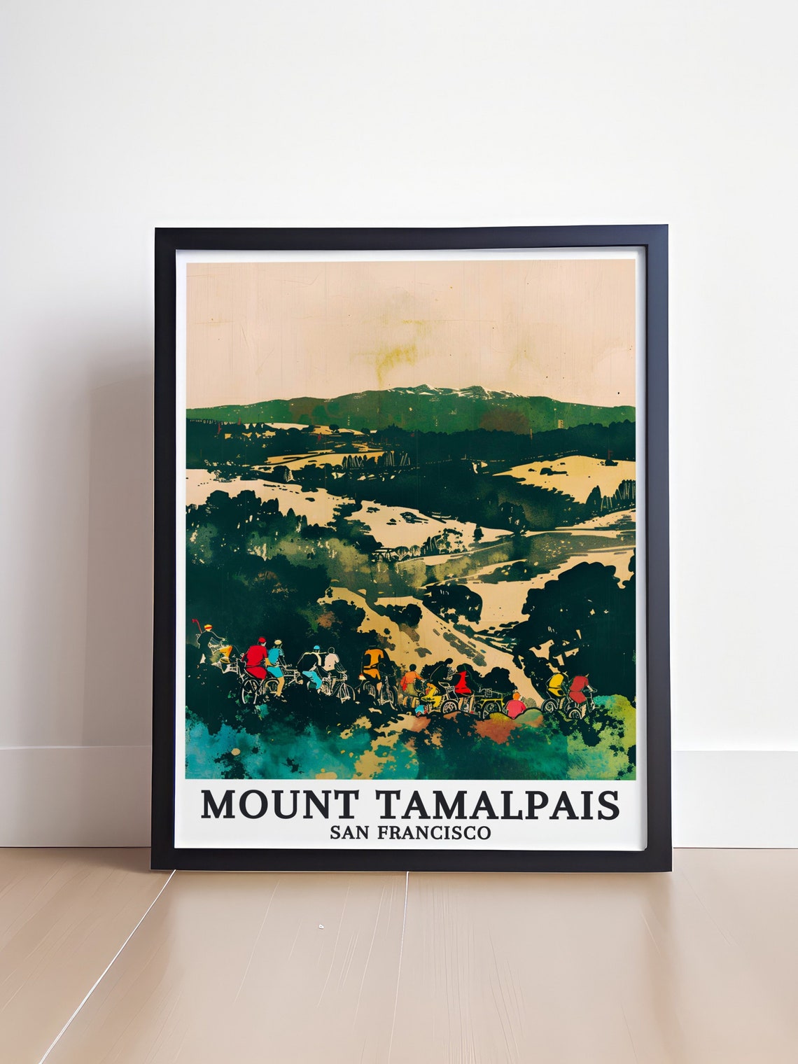 Mount Tamalpais San Francisco Vintage Cyclists Peloton Ride Poster - Image 4