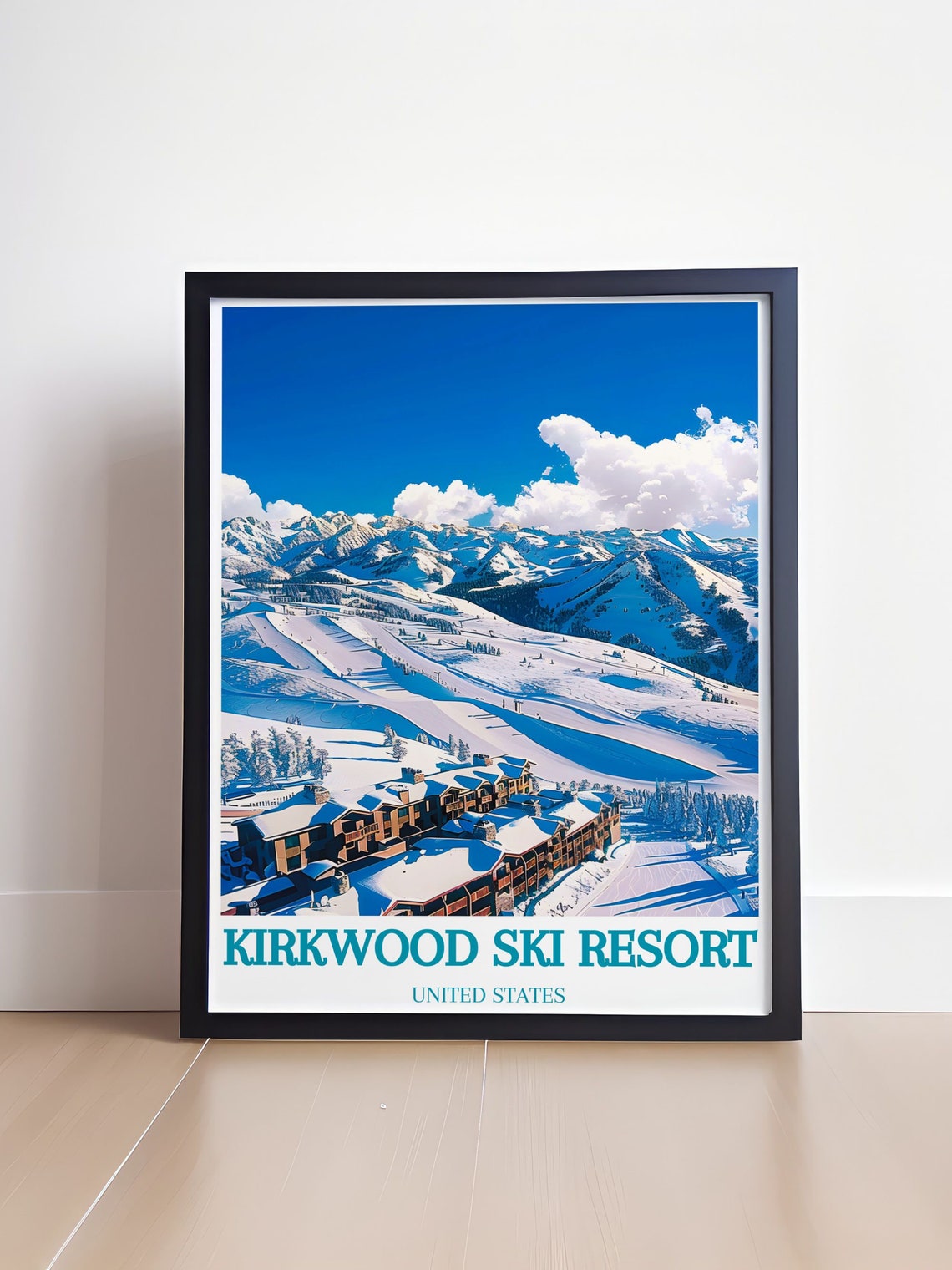 Kirkwood Ski Resort California Aerial Slopes Mountain Poster - Image 4