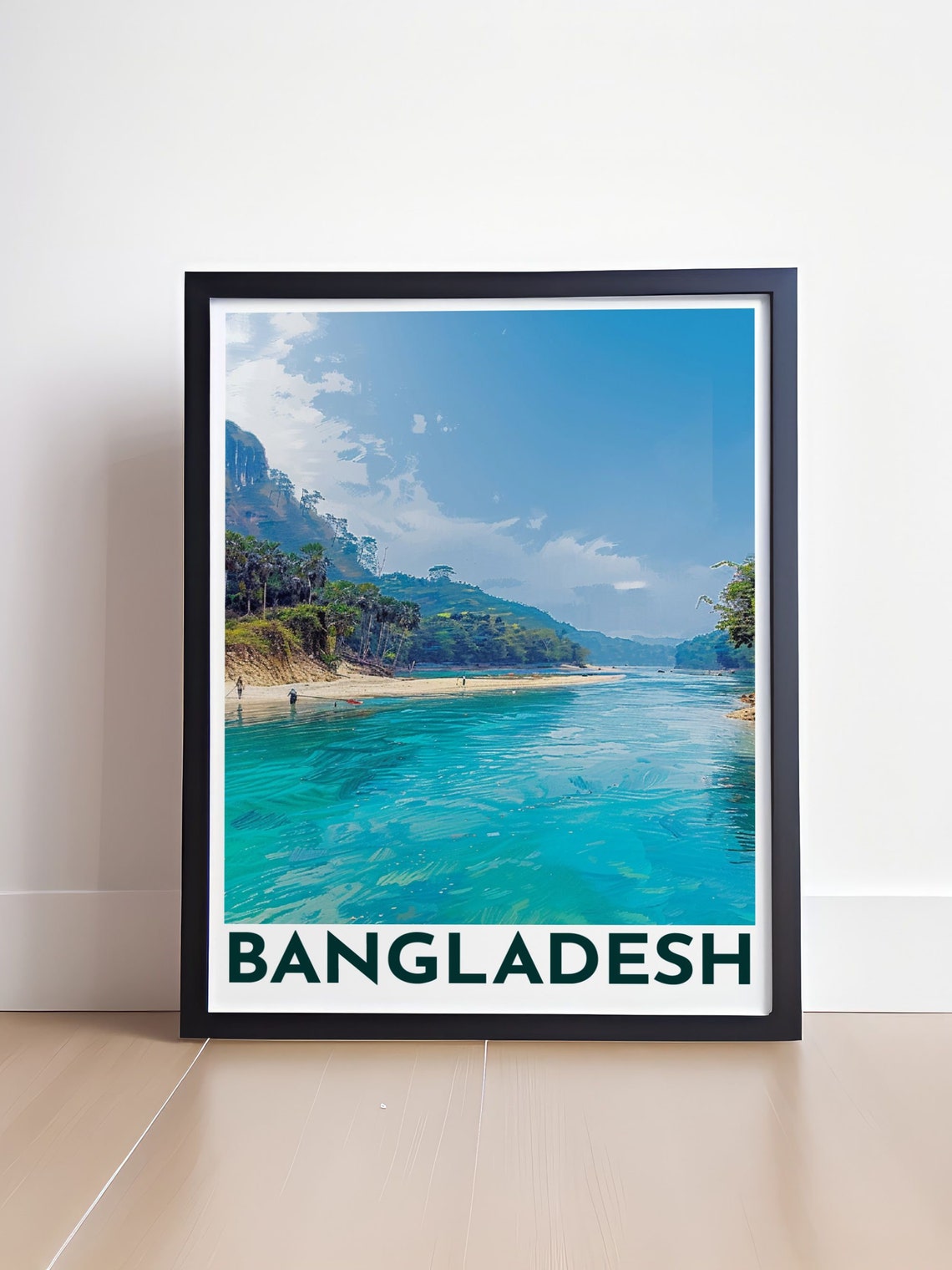 Bangladesh Wall Art Lalakhal Street Map Art Fine Line Lalakhal Prints Vibrant Lalakhal Travel Wall Art - Image 4
