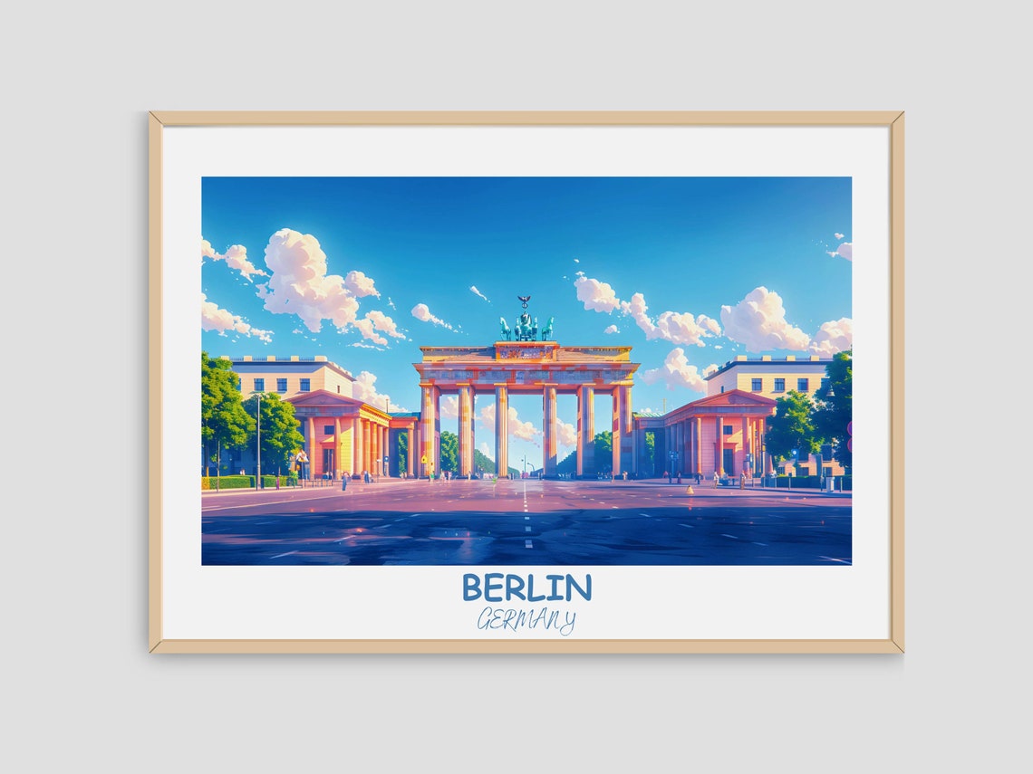 Berlin Brandenburg Gate Sunny Day Classic Germany Travel Poster - Image 4
