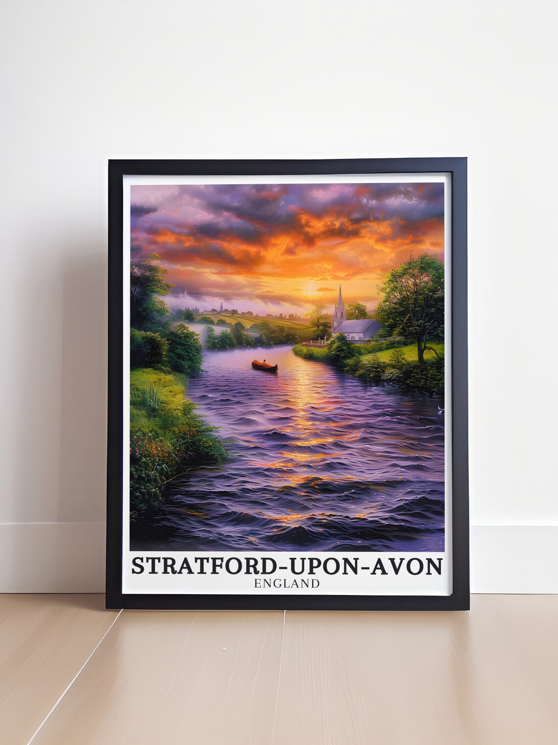 Stratford Upon Avon River Avon Sunset With Church Spire England Poster - Image 4