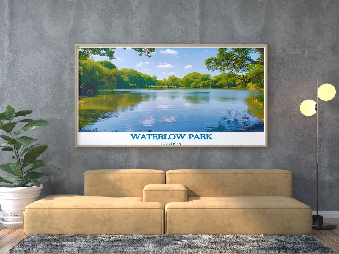 Waterlow Park Lake Panoramic Lush Trees London Nature Poster - Image 3