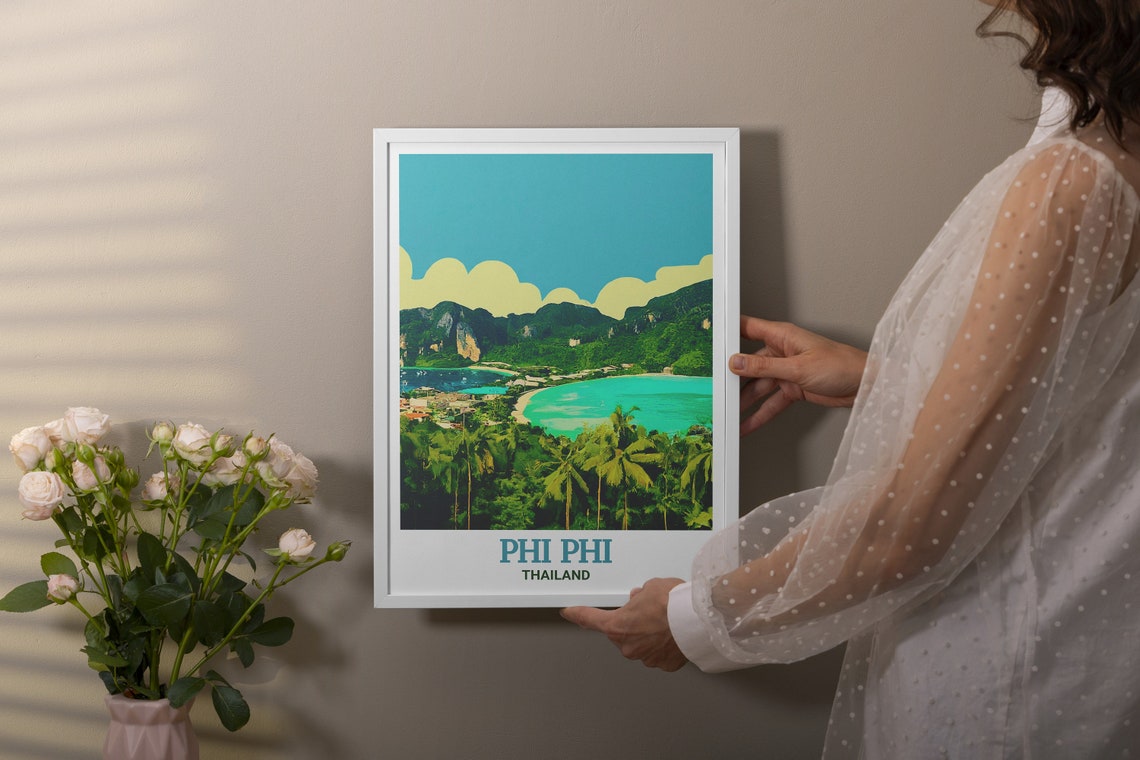 Phi Phi Islands Bay Overlook Thailand Scenic Tropical Travel Poster - Image 3