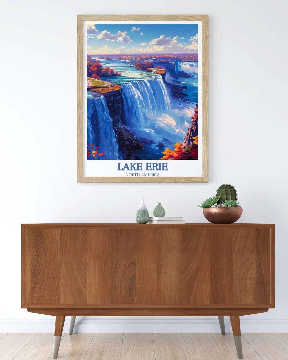 Lake Erie North America Autumn Waterfall Cascades View Poster - Image 3