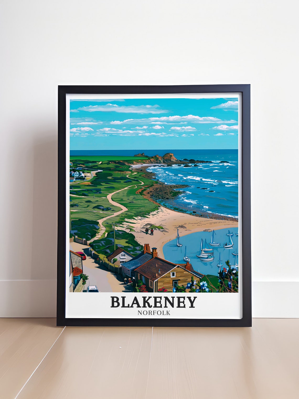 Blakeney Norfolk Coastal Path Sailboats Norfolk Coast Travel Poster - Image 4