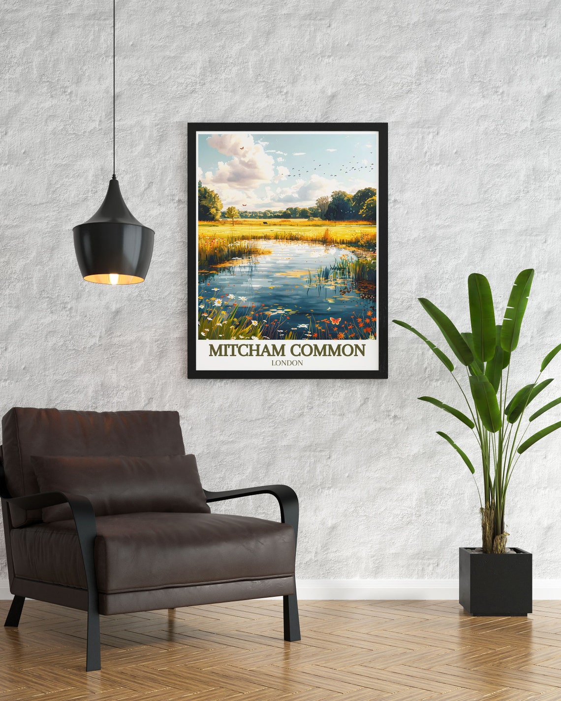 Mitcham Common London Summer Pond With Water Lilies And Birds Poster - Image 2