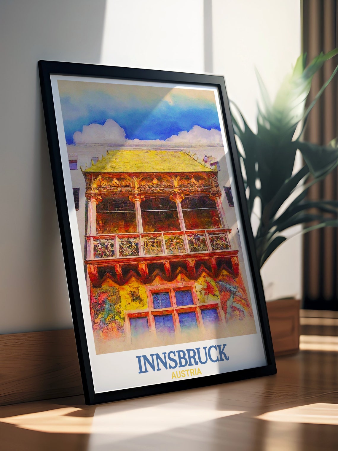 Innsbruck Travel Poster Golden Roof Prints And Posters Innsbruck Art Prints Innsbruck Posters And Austria Travel Art For Home Decor - Image 2