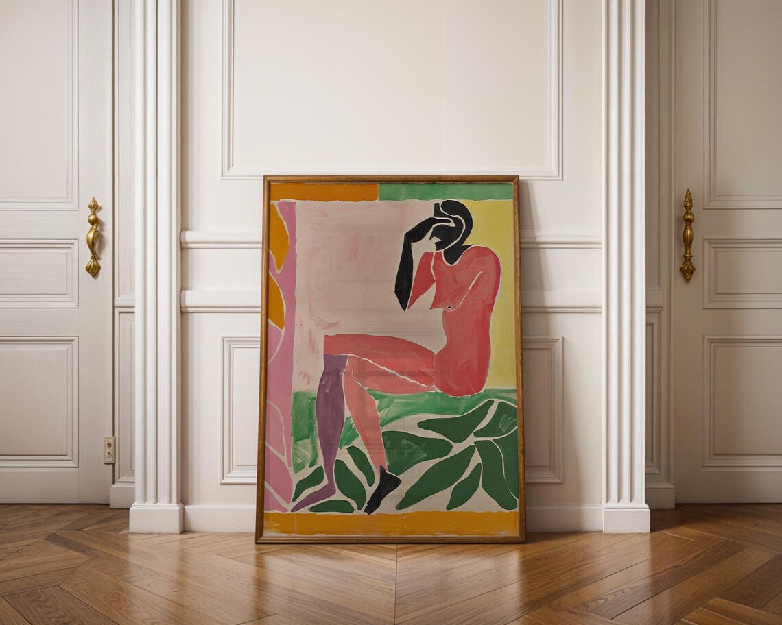Matisse-Inspired Seated Figure Colorful Cutout Modern Art Poster - Image 2