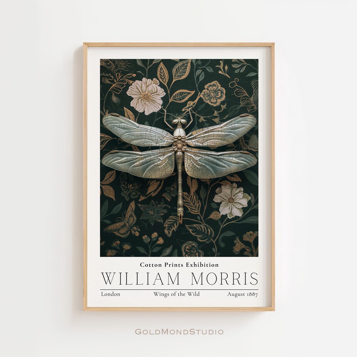 William Morris-Inspired Dragonfly Wall Art Print