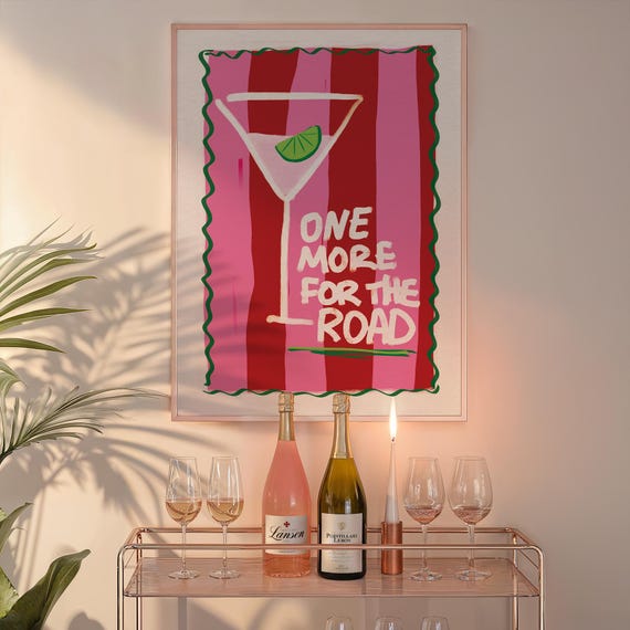 Bold Graphic Print For Home Bar Instant Fun Cocktail Art Typography Wall Decor