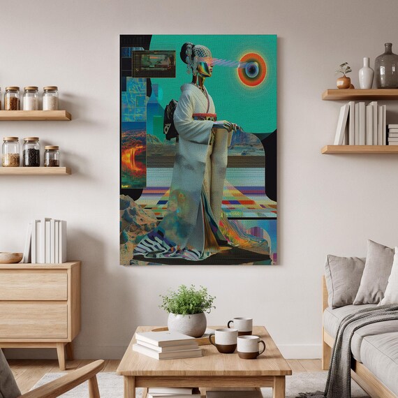 Futuristic Geisha Abstract, Sci-Fi Inspired Art Print