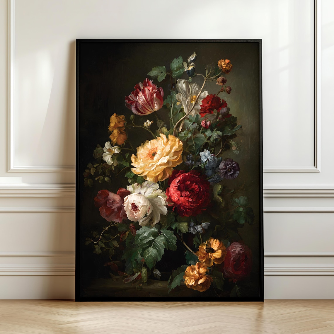 Dark Floral Still Life Vintage Dutch Master Moody Botanical Art Poster