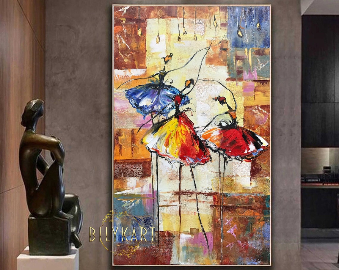 Ballet Oil Painting Original Ballerinas Painting Ballerina Girls Room Decor Ballet Paintings Ballerina Artwork Ballerina Nursery Decor - Image 3