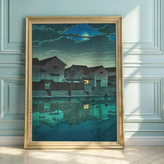 Hasui Kawase Japanese Moon Print Izumo Landscape Art