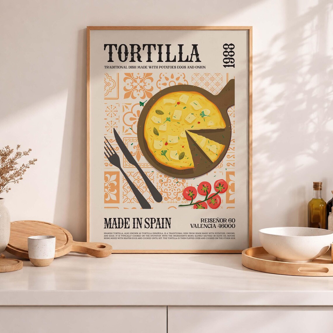 Tortilla Espanola Art Print, Spain Kitchen Decor