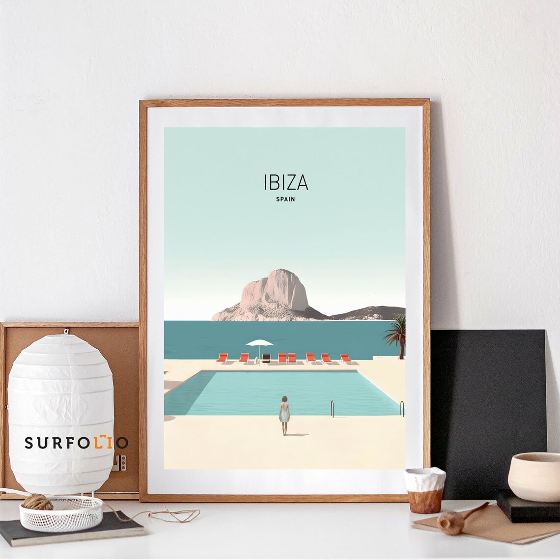 Ibiza Spain Minimalist Coastal Beach Poster
