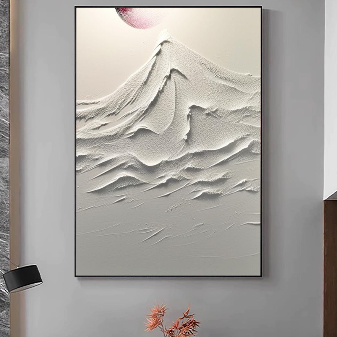 White Mountain Painting On Large White Mountain Texture Painting Original White Mountain Painting On White Snow Mountain