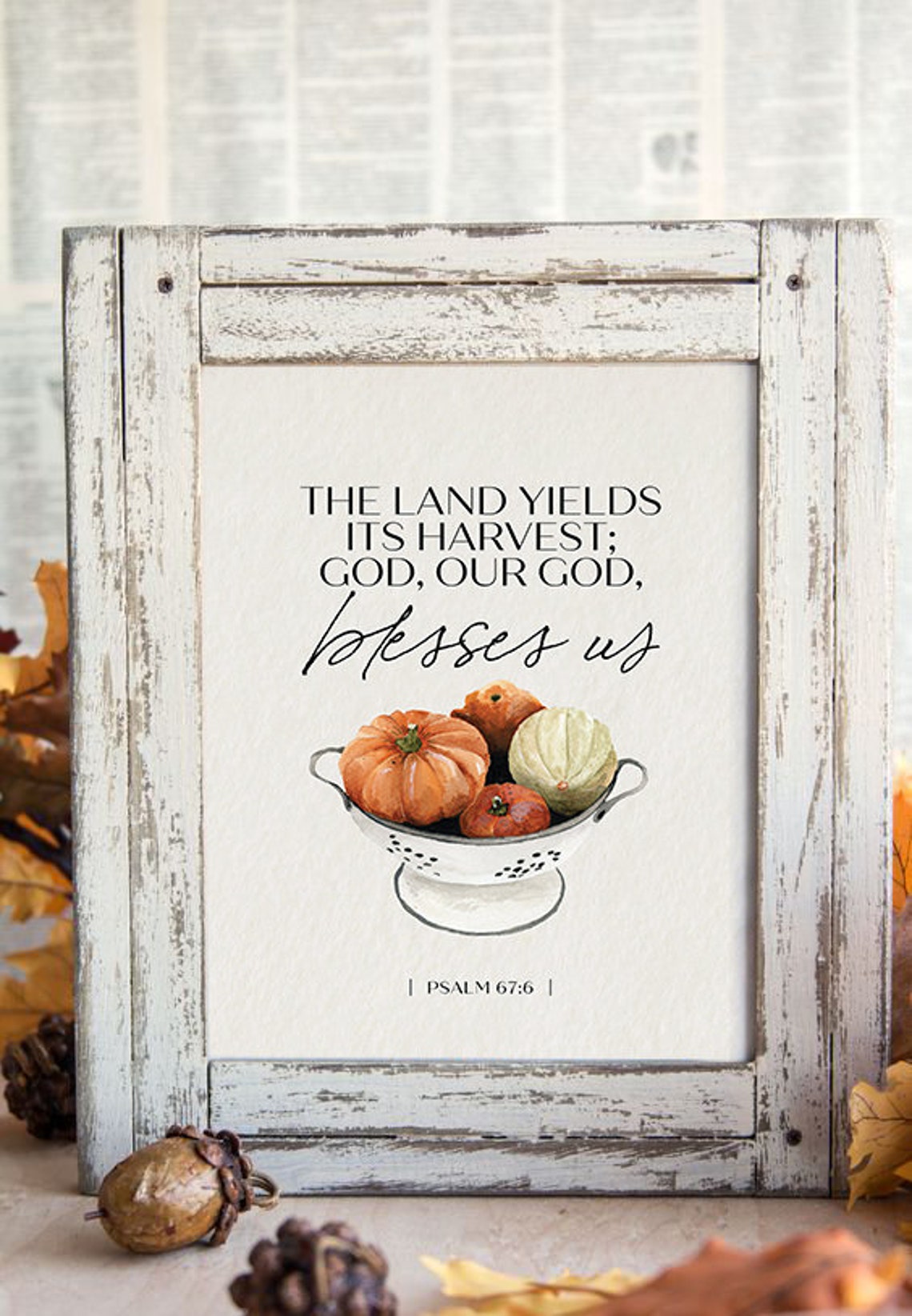 Psalm 67:6 The Land Yields Its Harvest Thanksgiving Blessing Poster - Image 7