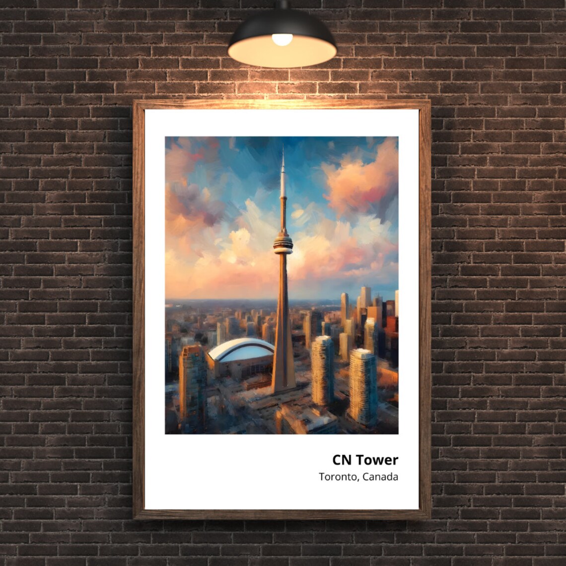 CN Tower Toronto Canada Skyline Sunset Glowing City View Poster - Image 2