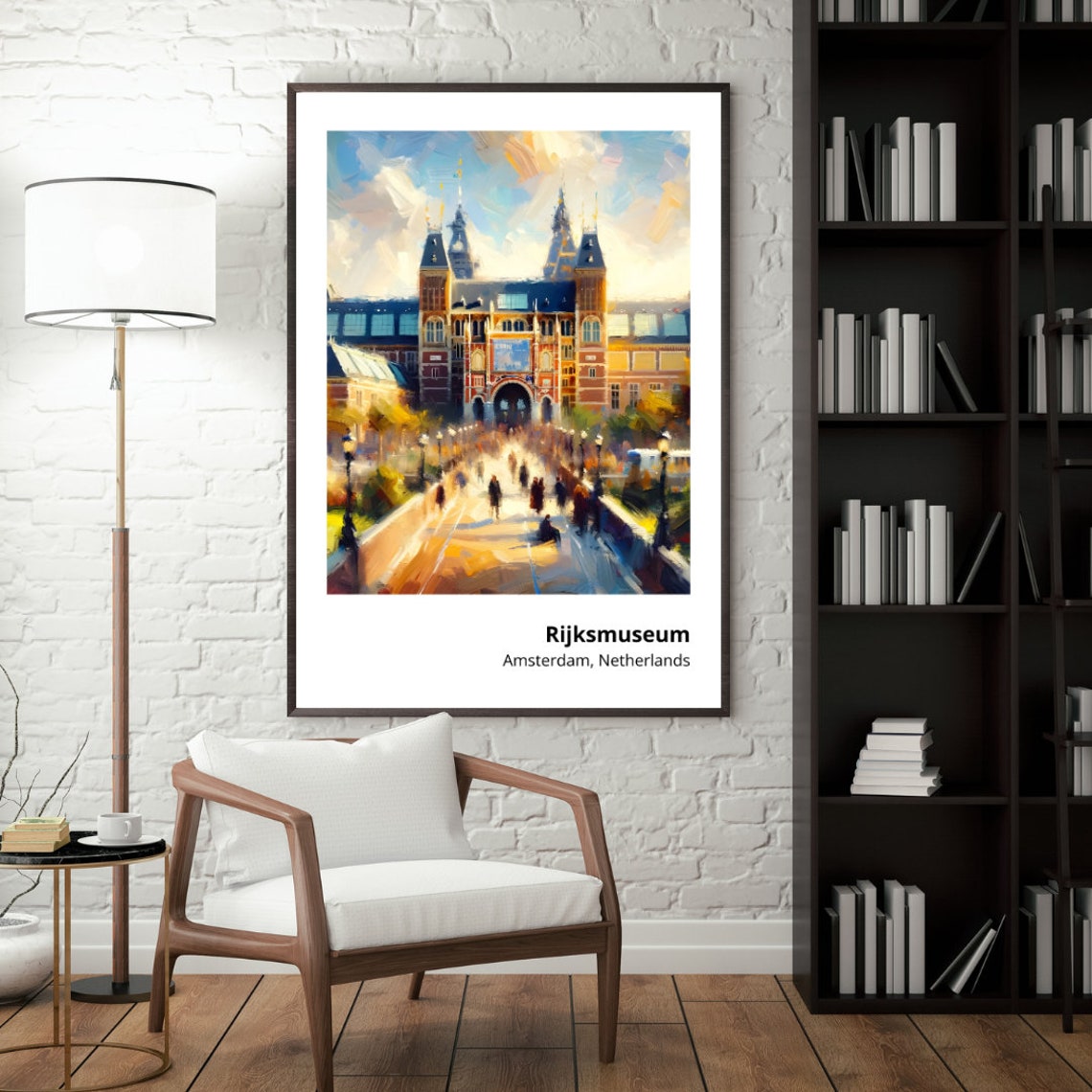 Rijksmuseum Art Print Stunning Painting Of Amsterdams Iconic Museum Vibrant And Historic Wall Decor Dutch Cultural Landmark Art - Image 2