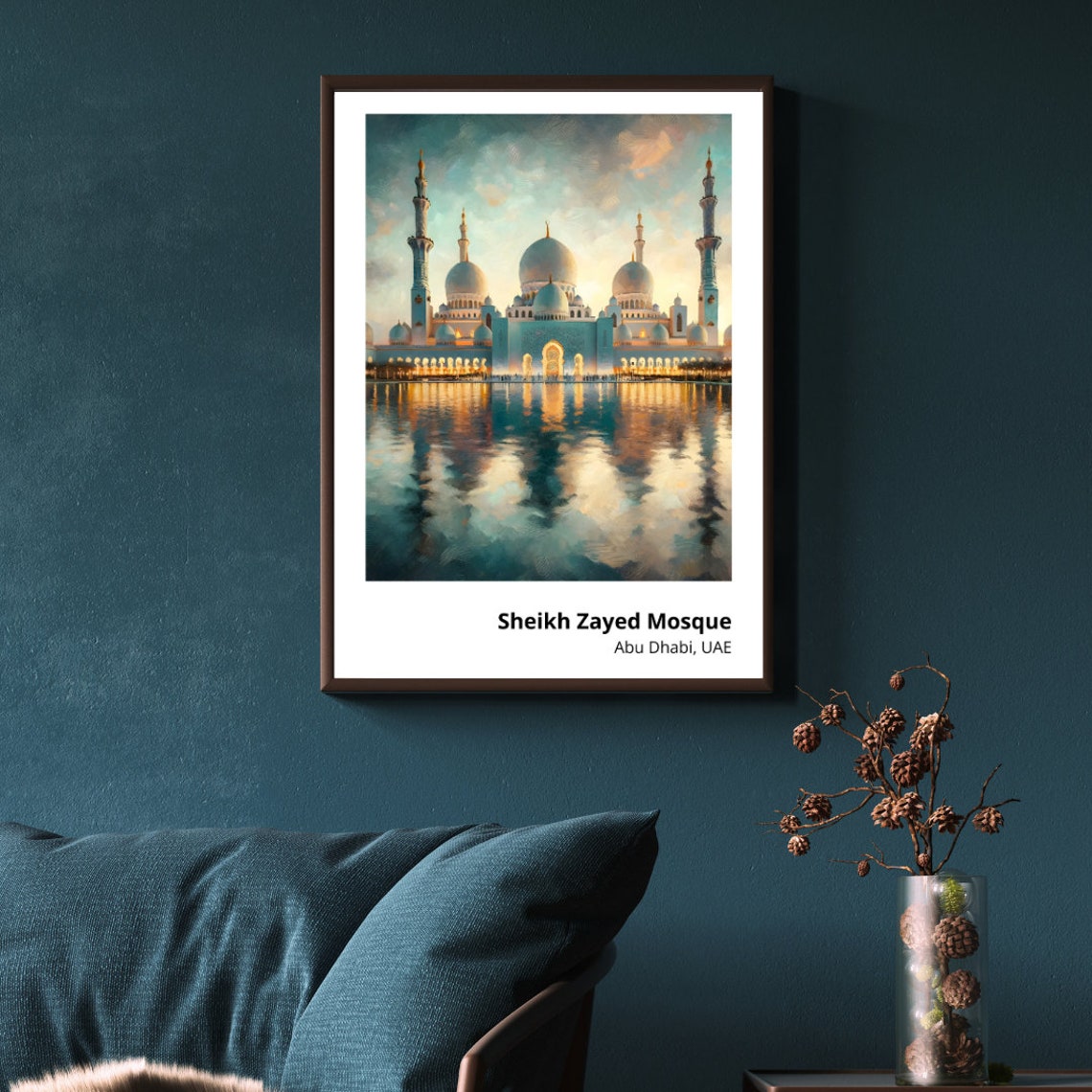 Sheikh Zayed Mosque Abu Dhabi Grand White Domes Reflection Poster - Image 4