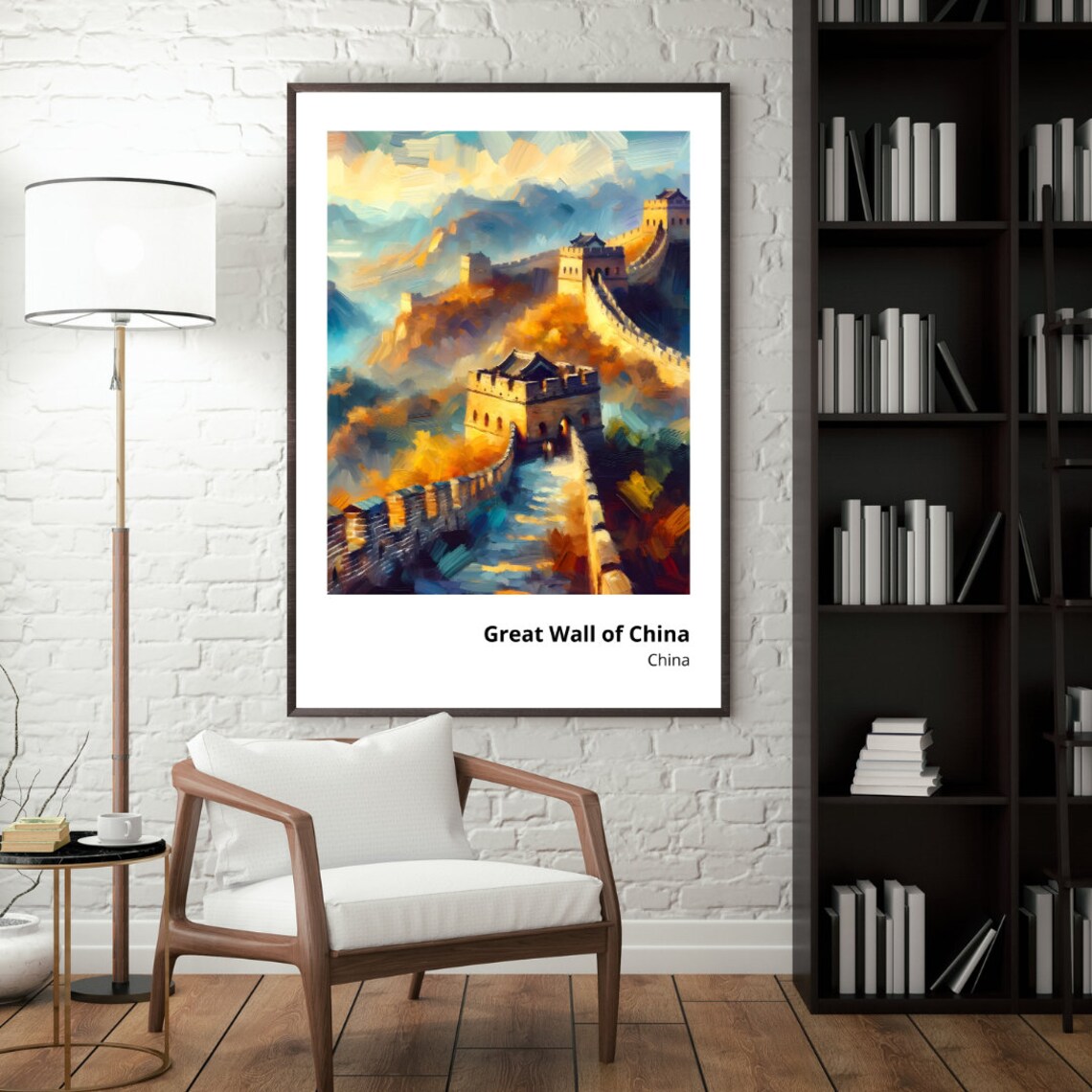 Great Wall of China Mountain Watchtowers Majestic Sunset Poster - Image 4