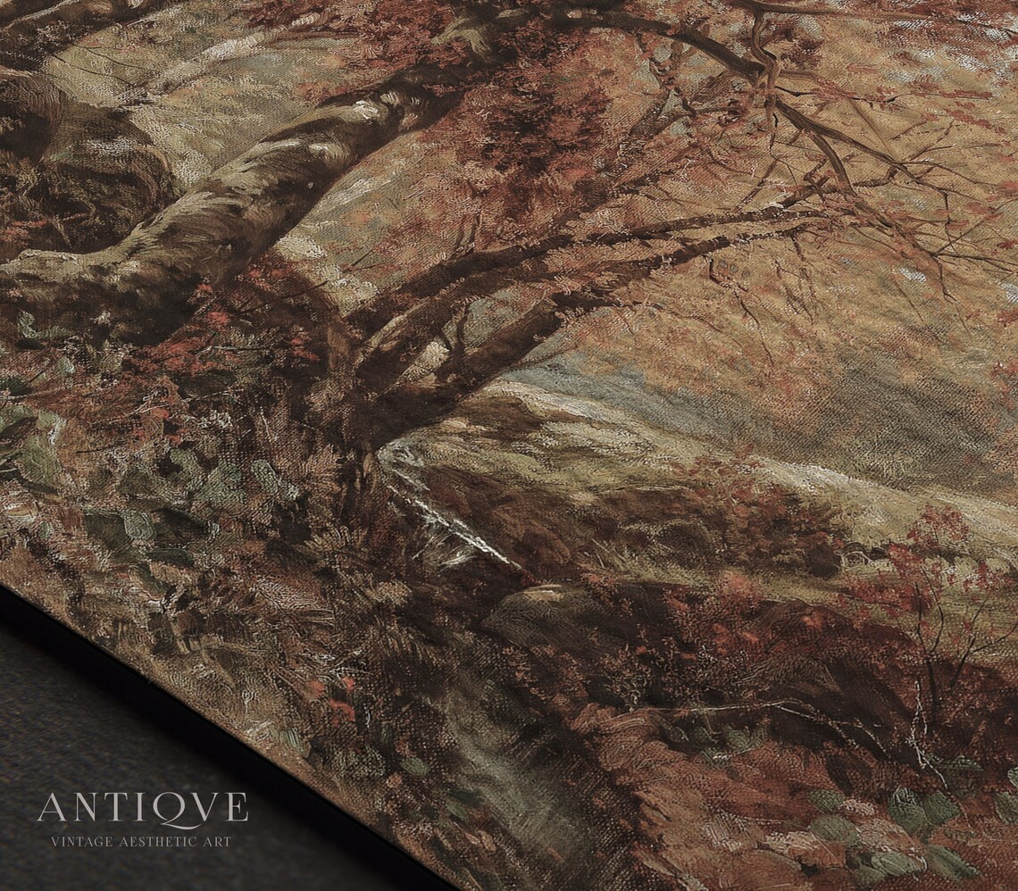 Fall Forest Print, Rustic Autumn Woods - Image 3